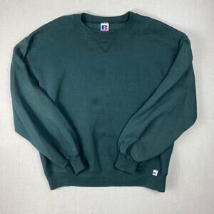 Vintage Russell Athletic Sweatshirt Mens Large Blue Green Crewneck Made in USA